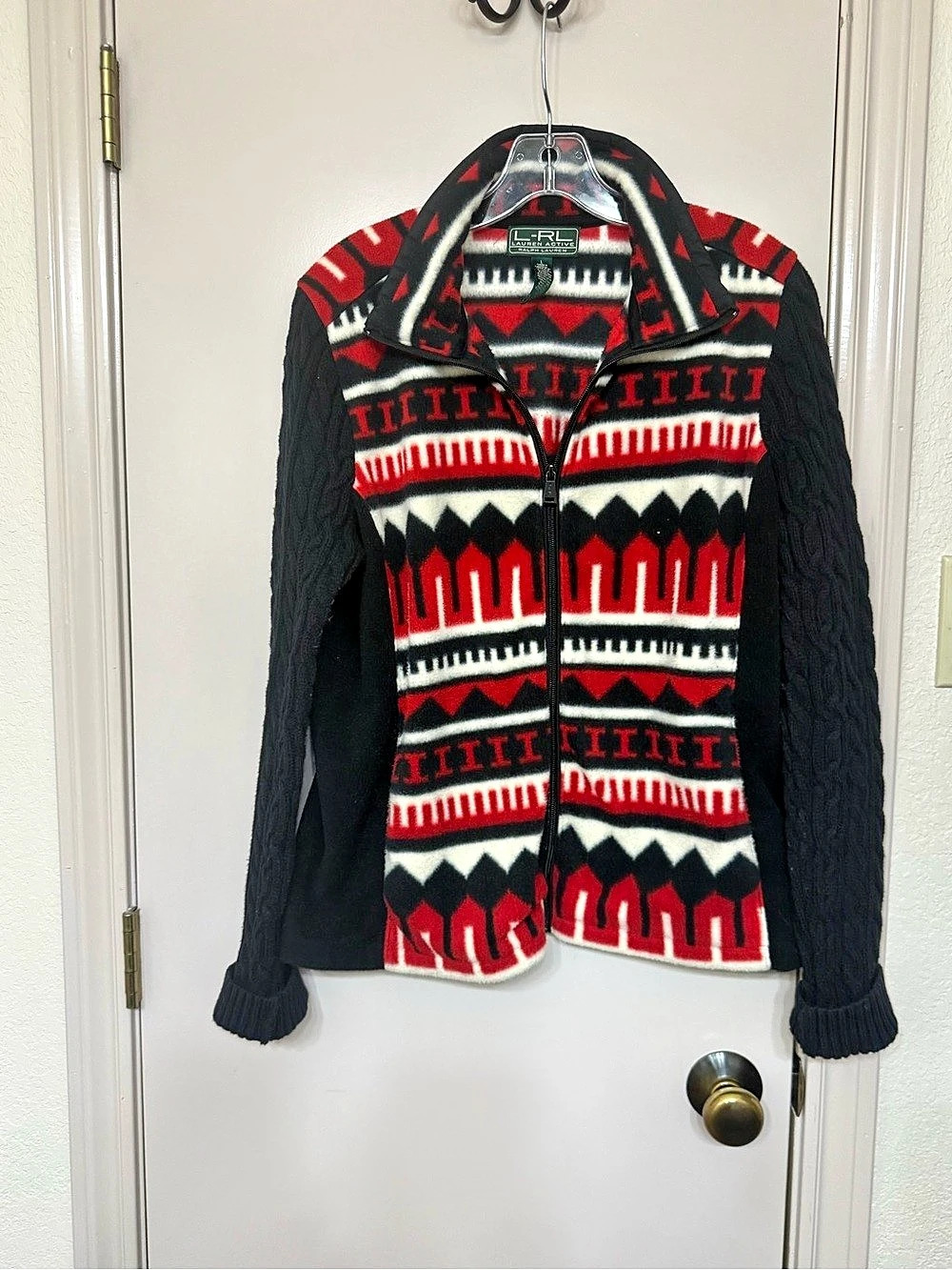 Lauren Ralph Lauren Active Aztec Print Full Zip Fleece Jacket